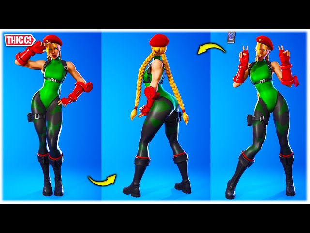 Cammy Skin Vs Chun-Li Skin Showcase with Emotes & Dances Fight ( 100% Sync  ) - Fortnite 