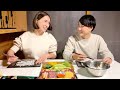 夫婦で恵方巻きを作る