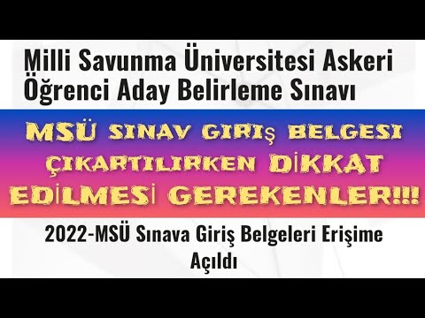 2022 MSÜ SINAV GİRİŞ BELGESİ  ÇIKARTILIRKEN DİKKAT EDİLMESİ GEREKENLER 🔥ÖSYM UYARILARI 🔥🔥🔥