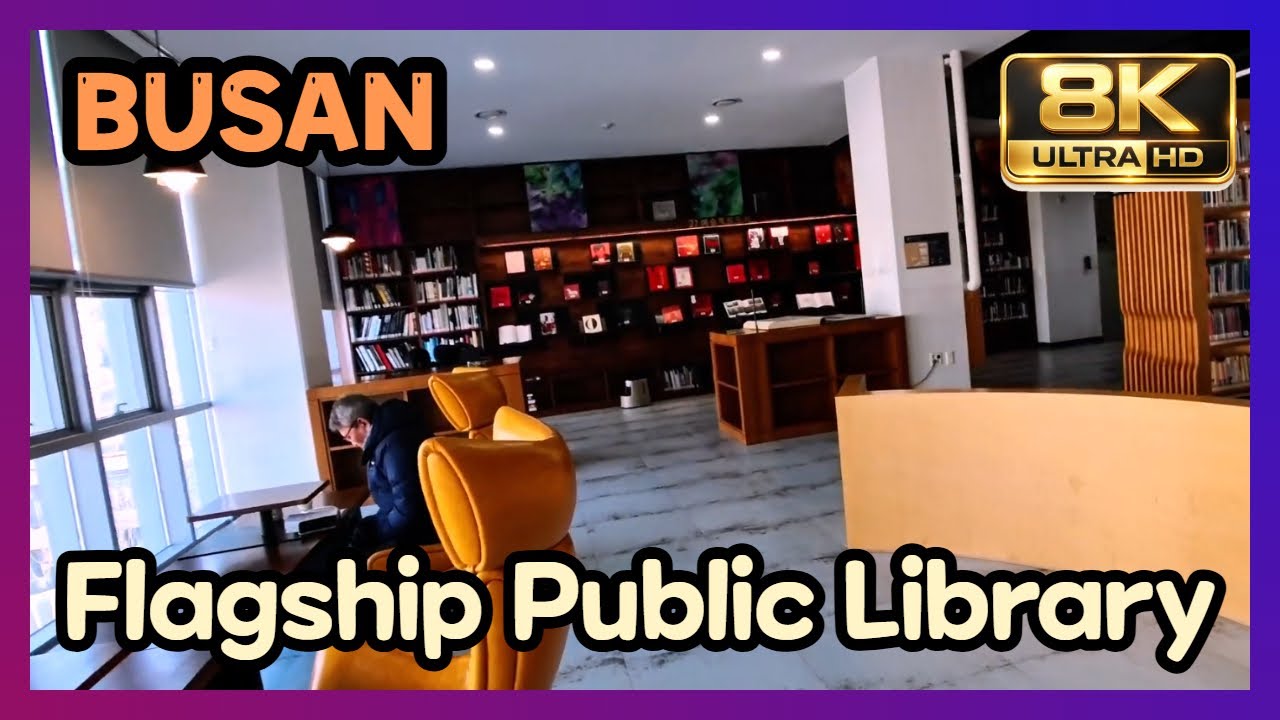 8K Walking Inside Busan Library Every Floor, Every Corner, Real Ambient ...