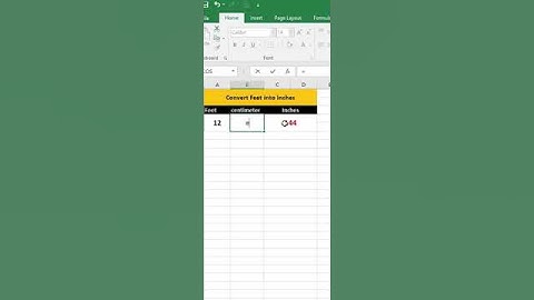 Feet Convert To Inches In Excel