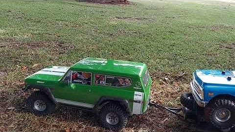 Redcat Gen8 With Donald Trump driving Gilligan around & pulling a SCX10 on homemade bad-ass trailer.