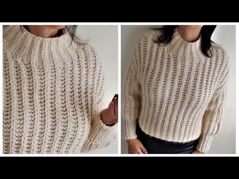 Как связать крупной вязкой свитер спицами
