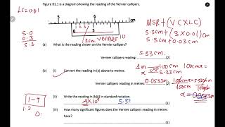 VERNIER CALLIPERS READING ECZ QUESTIONS FULLY ANSWERED