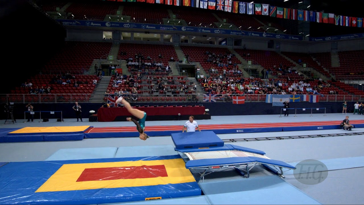 Youtube video: LEWIS Amy (AUS) - 2017 Trampoline Worlds, Sofia (BUL) - Qualification Double Mini Routine 2