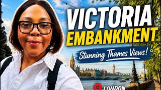Victoria Embankment Walk 🇬🇧 | Relaxing London Walking Vlog