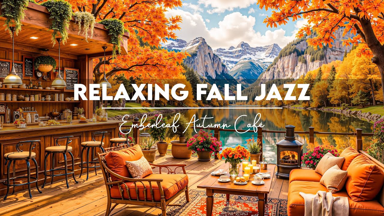 Warm Coffee Jazz at Autumn Noon ☕ Smooth Piano Jazz & Crackling Fireplace for Focus & Happiness