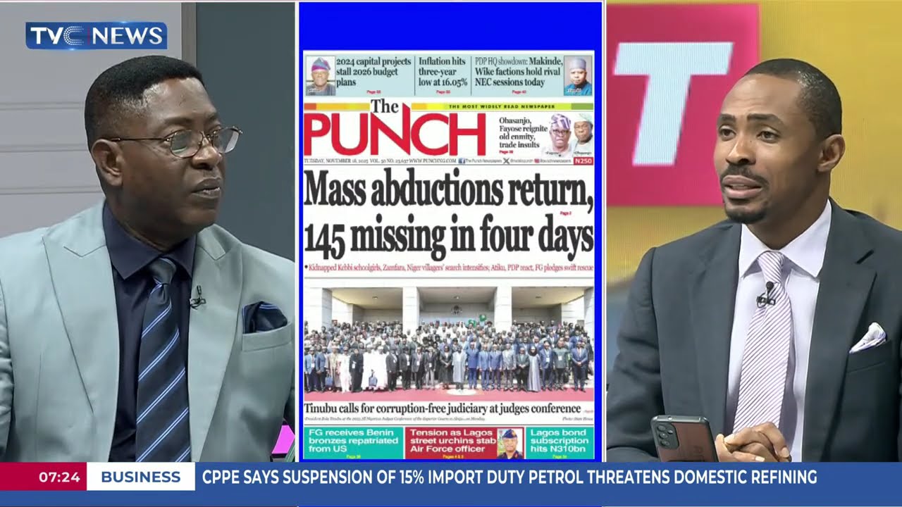 TVC Newspaper Review: Tinubu Orders Manhunt For Abductors, Resuce Of 25 Pupils, Others