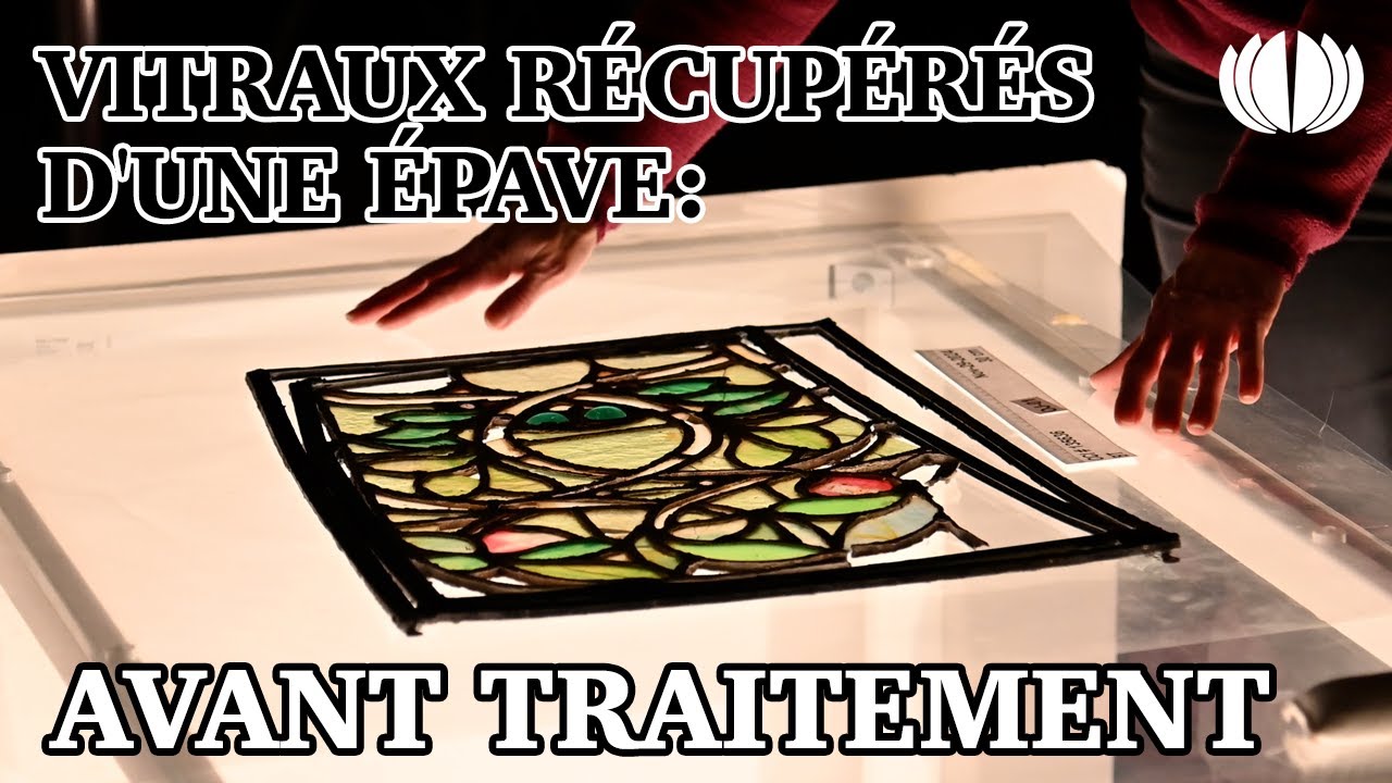Vitraux récupérés d'une épave: Avant traitement