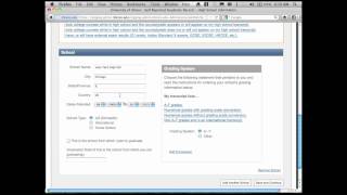 University of Illinois Self-Reported Academic Record (SRAR) Tutorial, Part 3: School Info