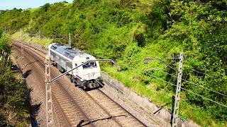 Trenes en Asturias 2025. Villabona. Panorámicas desde la ladera de Veyo. Parte 1: Mercancías.