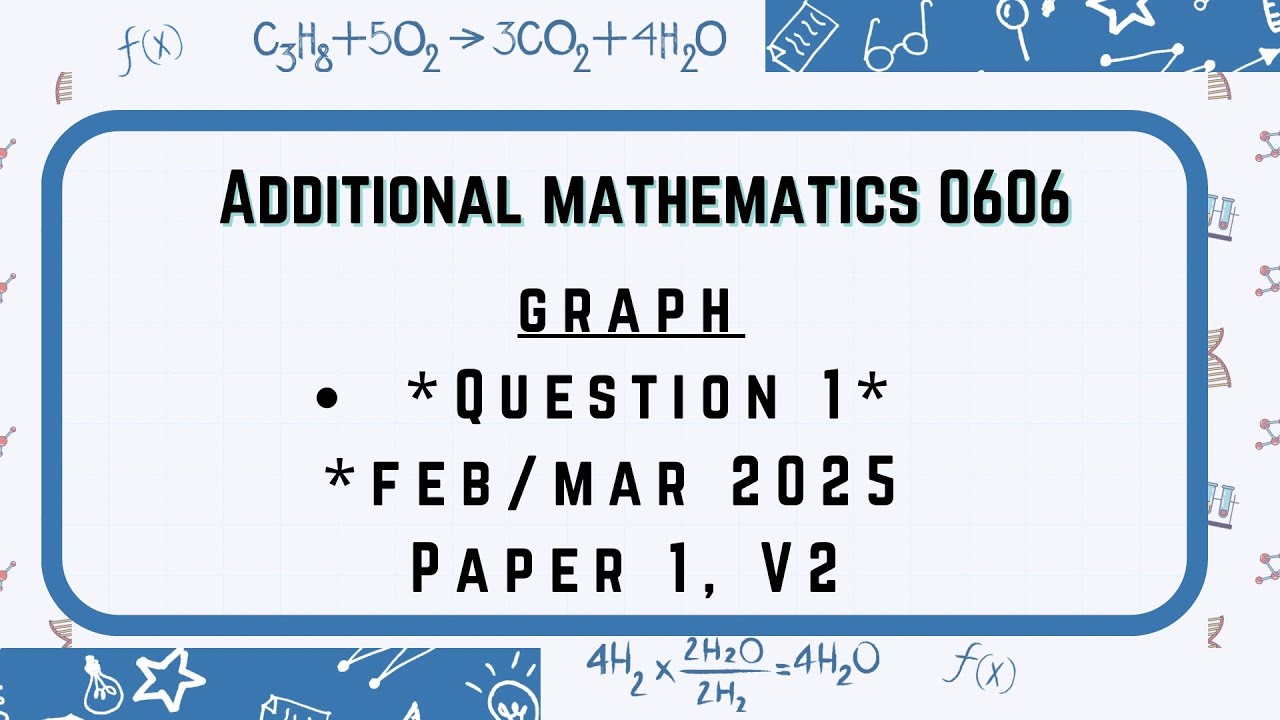 Additional mathematics 0606 Topic Graph Question1 Feb/Mar 2025 Paper 1 ...