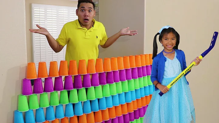 Wendy Pretend Play STACKING Game with Giant Cup Wall