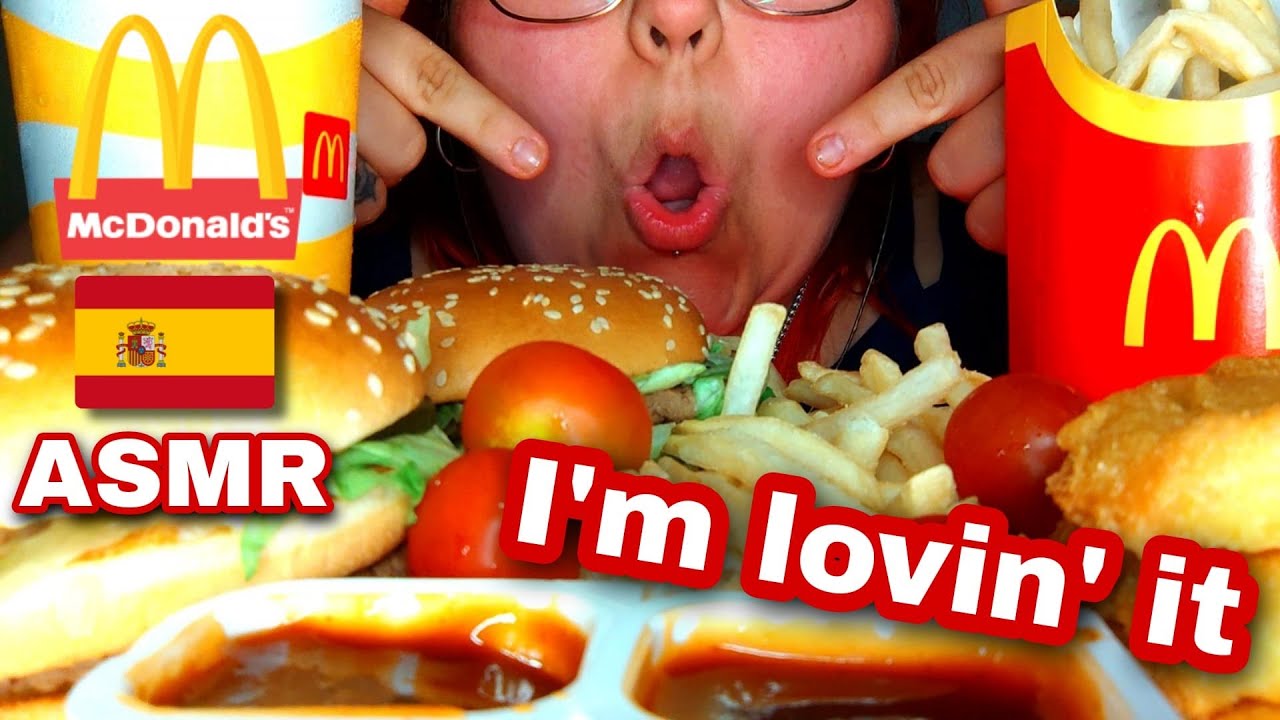 🍟ASMR MCDONALDS MY FIRST VIDEO🍔 (Big Mac +cherry tomatoes + nuggets + chips +fruit + apple pie)