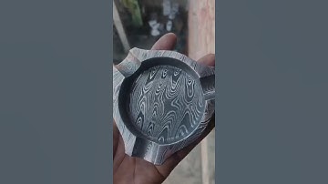 ⚒️ The Elemental Forge – Hand-Forged Damascus Steel Ashtray ⚒️ #blacksmithart #medievalblacksmith