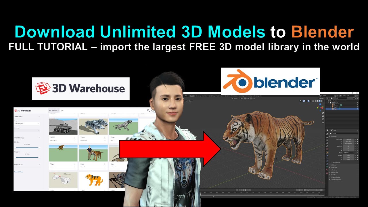 3D Warehouse to Blender YouTube