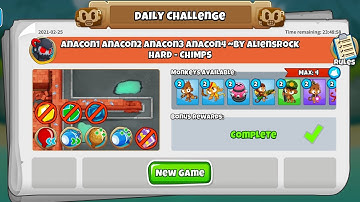 Bloons TD6 advanced daily challenge / anacon1 anacon2 anacon3 anacon4 by Aliensrock / noobproof