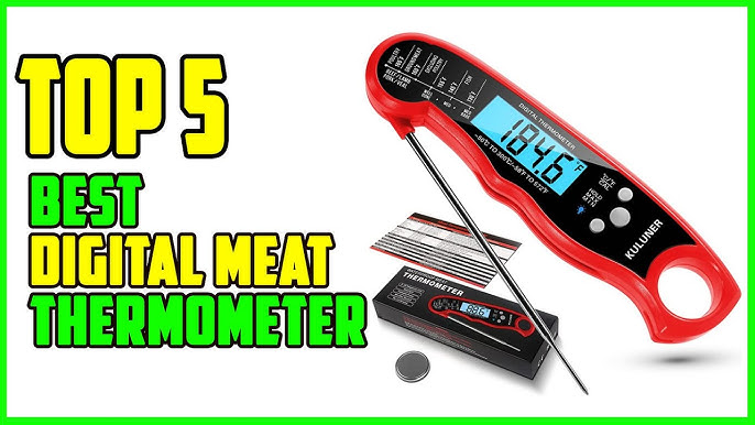 KULUNER TP-01 Waterproof Digital Instant Read Meat Thermometer with 4.6 Folding Probe Backlight & Calibration Function for Cooking Food Candy, BBQ