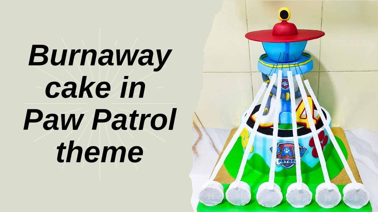 Paw patrol themed birthday cake | fire paper cake | Dramatic birthday cake | Burnaway cake | Ep:275