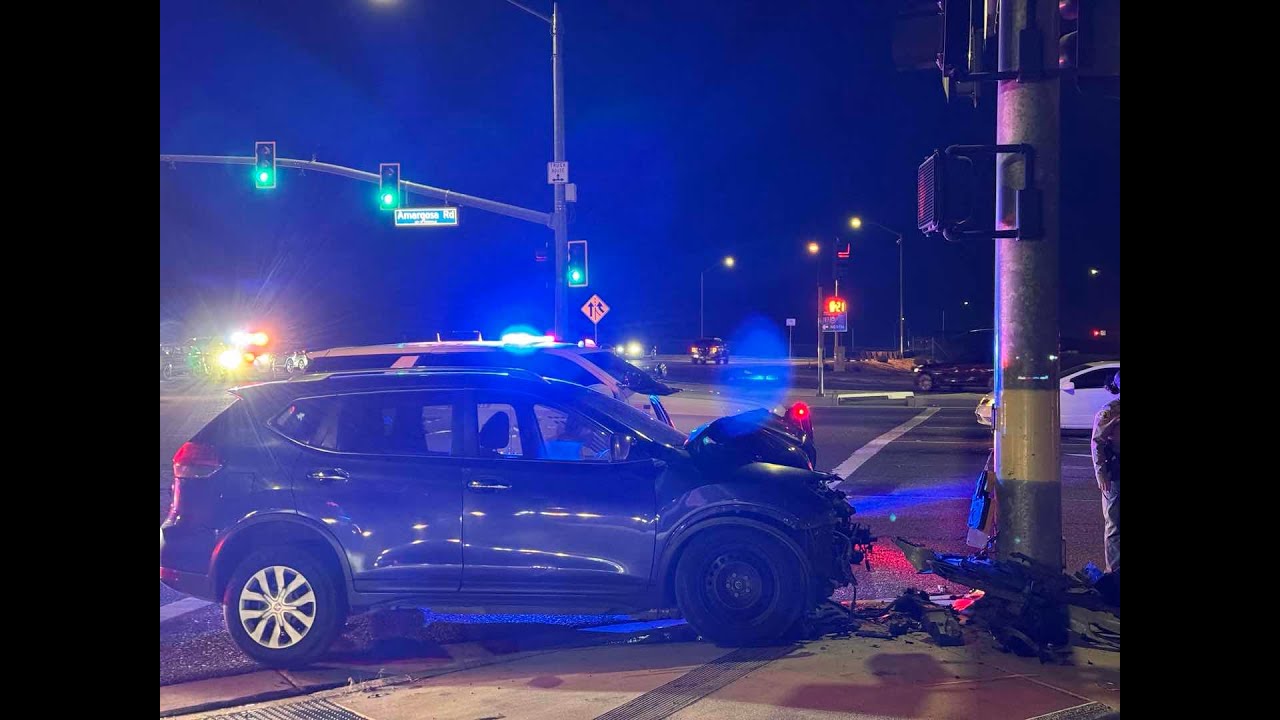 Vehicle into traffic pole on Amargosa and La Mesa