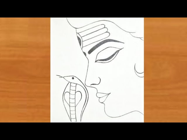jai mahakal - lord shiva line drawing