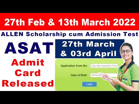 Allen Career Institute Kota || How to download ASAT Admit Card || Allen Kota