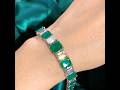 Sayabling Luxury Emerald Cut Green Sapphire Bracelet