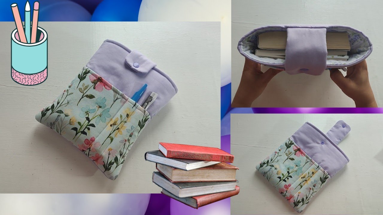 DIY Book Sleeve with Front Pocket  📚 Book Sleeve Sewing Tutorial | 