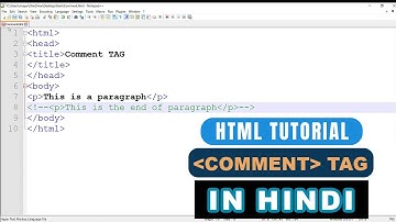 HTML Tutorial COMMENT tag in HINDI
