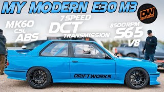My modern E30 M3 BMW track car - S65 V8, 7 speed DCT transmission, CSL MK60 ABS etc