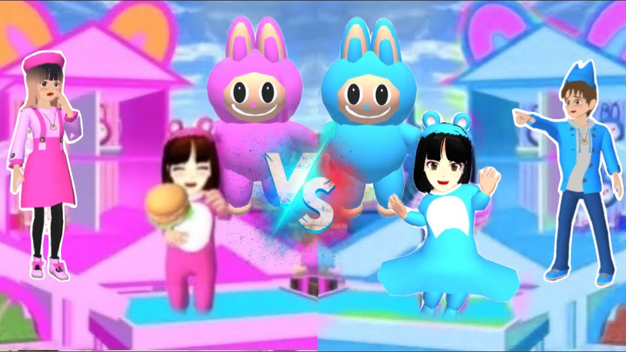 MAMA HAMIL BIRU VS PINK! GARA2 CELINE CURI MAKANAN! YUTA MIO JADI PEMBANTU! SAKURA SCHOOL SIMULATOR