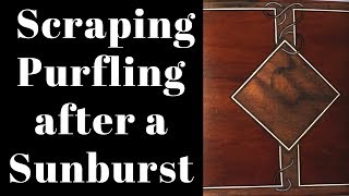 Scraping purfling after sunbursting  Beau Hannam Guitars and Ukuleles