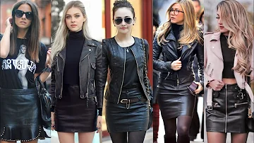 gorgeous & fashionable pure leather mini skirts outfits for women & girls of 2020