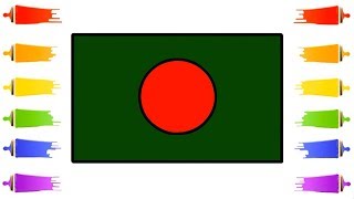 How to draw Bangladesh National Flag for Kids || Bangladeshi flag || Little Channel || BD Flag Draw