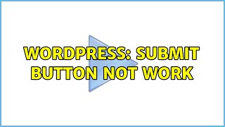 Wordpress: submit button not work