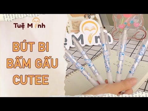 Video Bút bi bấm trong suốt hình gấu B37 - youtube