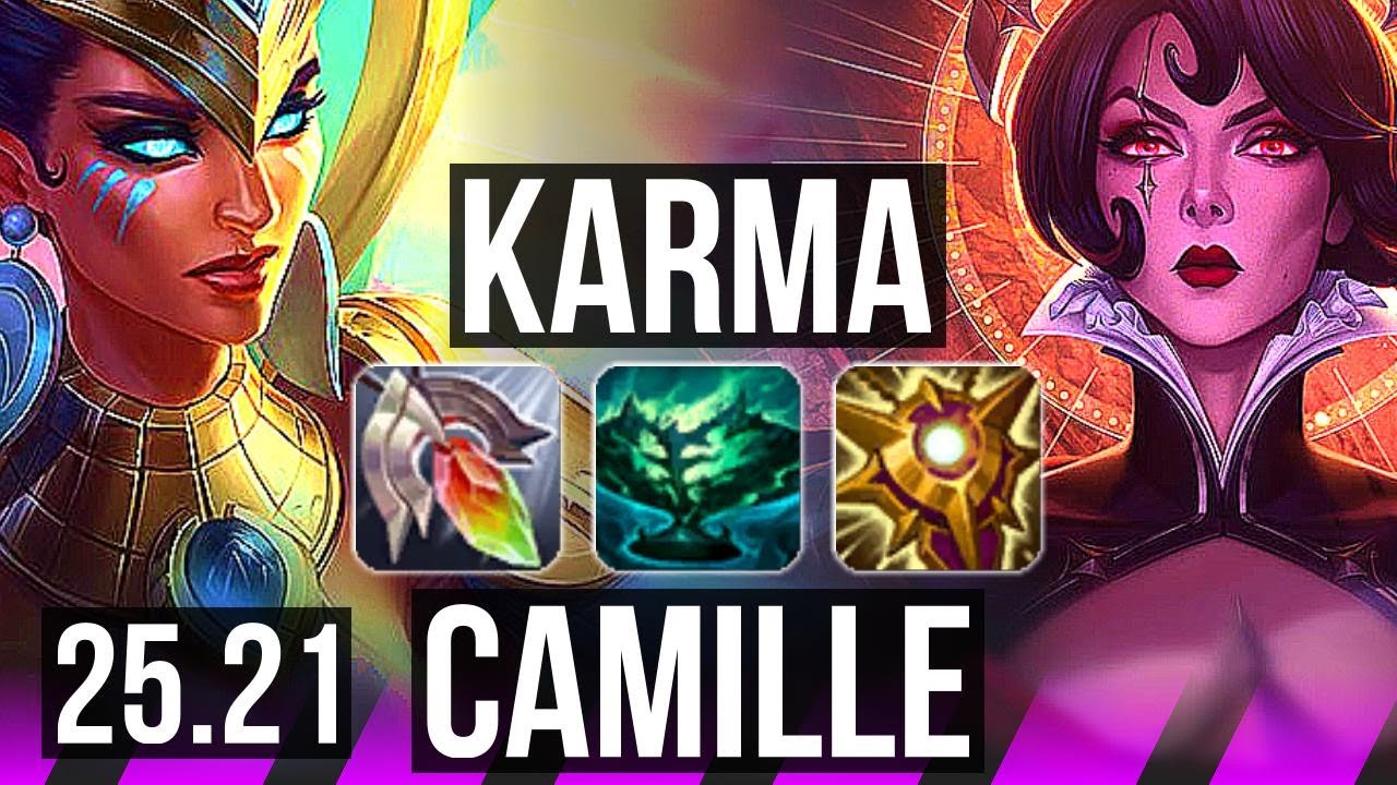KARMA & Ezreal vs CAMILLE & Karthus (SUP) | 6/2/28 | EUW Master | 25.21