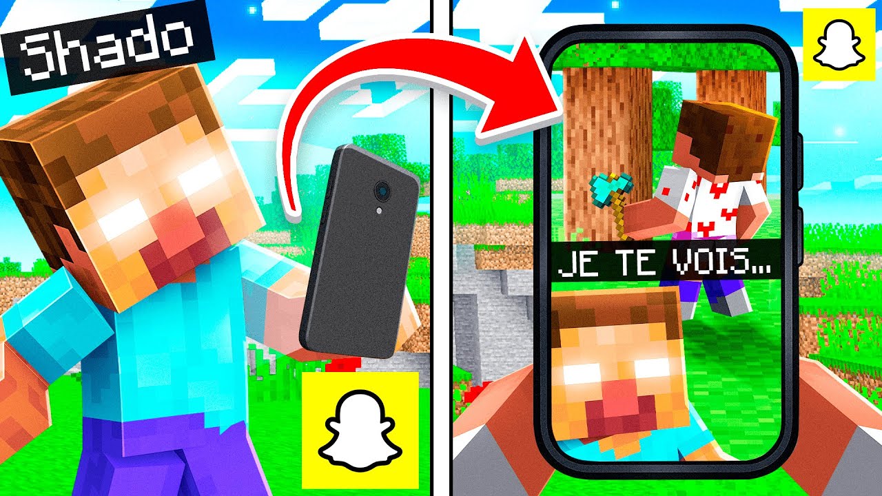 Utiliser SNAPCHAT pour TROLLER mes AMIS dans Minecraft !