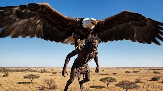 Prehistoric Drama | From Hunter to Prey – Giant Eagle Attacks Fisherman in Seconds #prehistoric 