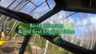Birch thinning Ponsse Scorpion H6 Finland ENGLISH video