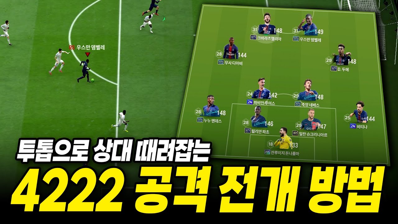 4222 Guide 시원한 공격전개 좋아한다면 4222 전술로 바꿔보세요 (공격 전개 방법) - YouTube