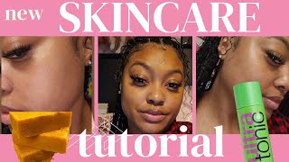 New Skincare Routine Combination Skin| Trying All New Products| Tumeric Kojic Acid Bar| Glass Skin