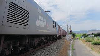 EF210牽引貨物列車(下り)下屋踏切~上地新道踏切間通過