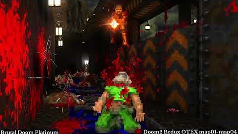 Brutal Doom Platinum | Doom 2 Remake OTEX map01-map04 | Ultra Violence