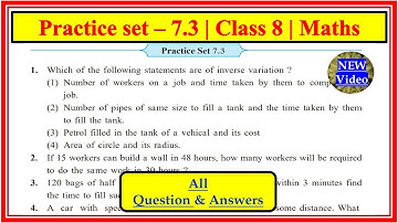 Practice Set 7.3 Class 8 Maths | Chapter 7 Variation | Maharashtra State Board #std8
