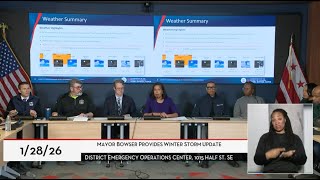 Mayor Bowser Bowser Provides Winter Storm Update, 1/28/26