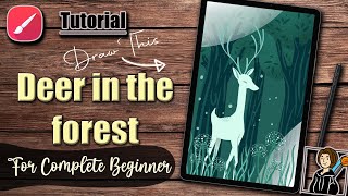 Deer in the Forest | for Beginners | full tutorial | Infinite Painter screenshot 2