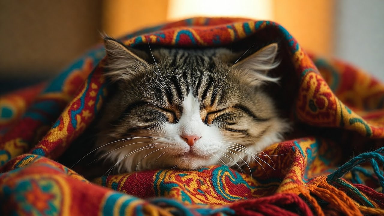 LIVE 🐱 Lazy Kitty Falling Asleep with Warm Piano Melodies for Cozy Night Rest 🌧️ | Season 1