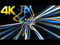 4k Blue &amp; Yellow Trippy Waves Light Tunnel | Abstract Metallic Relaxing Screensaver Background Video