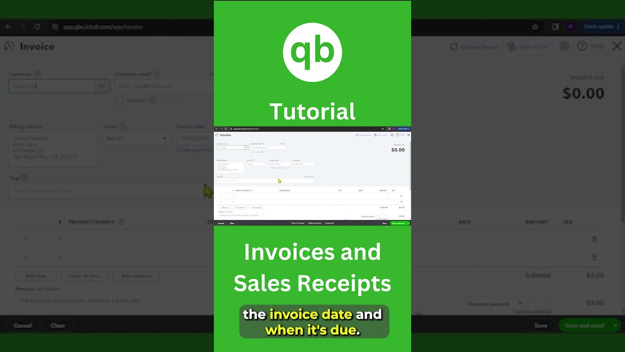 Invoices And Sales Receipts Tutorial